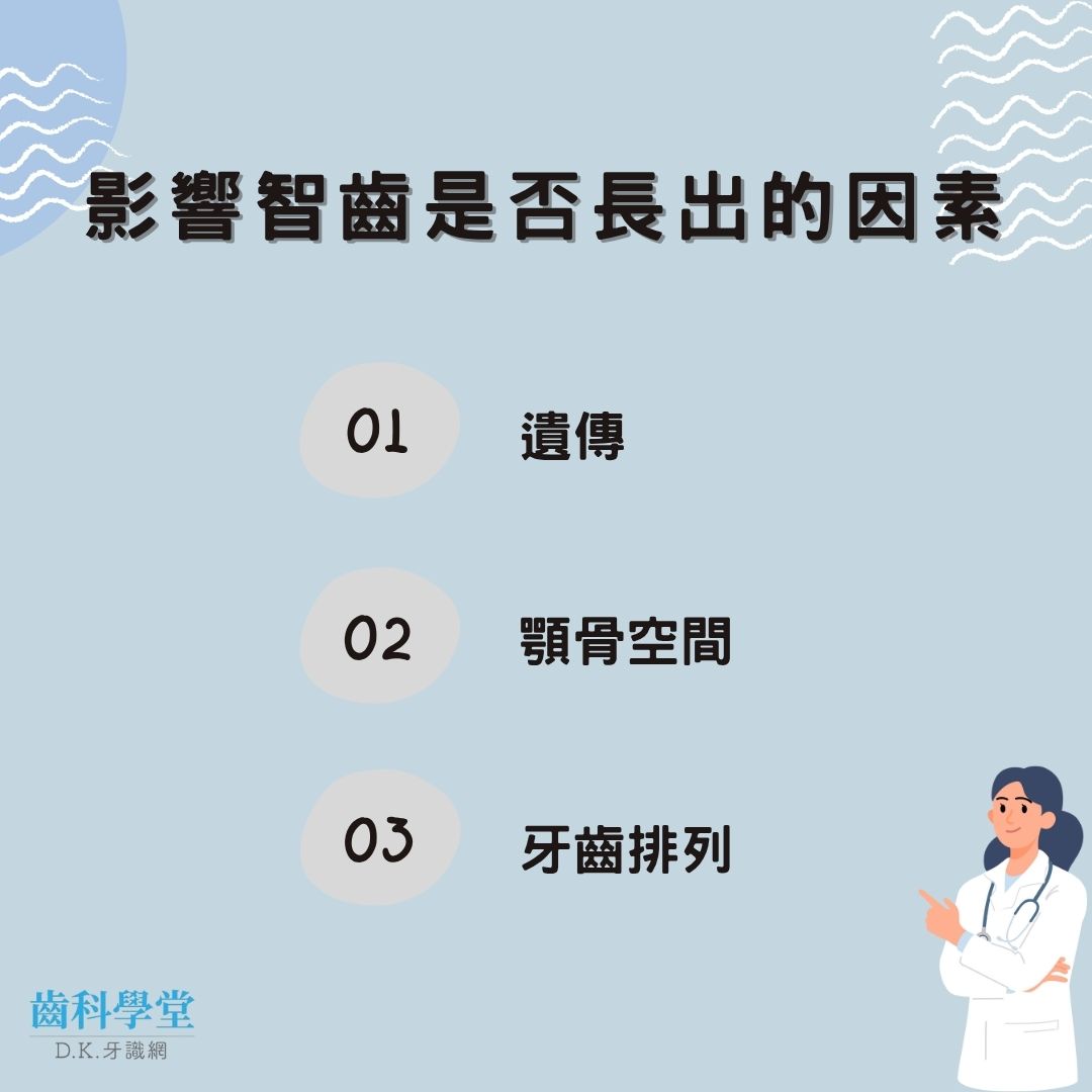 智齒一定會長嗎?完整解析生長條件、疼痛原因與拔牙抉擇 1 影響智齒是否長出的因素