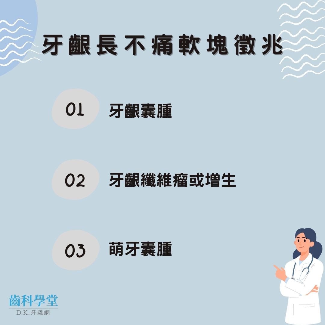 牙齦長一顆軟軟的是什麼?不痛也可能是身體警訊! 1 牙齦長不痛軟塊徵兆