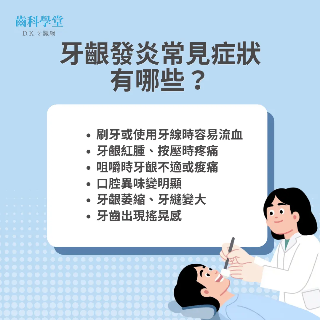 牙齦發炎常見症狀有哪些